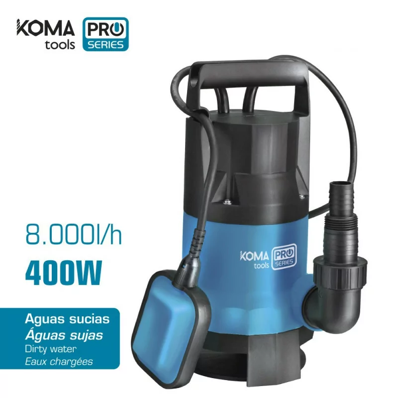 Koma Tools Pro Series Dirty Water Pump - 400 W - 17 x 33 cm Koma Tools Pro Series Dirty Water Pump - 400 W - 17 x 33 cm