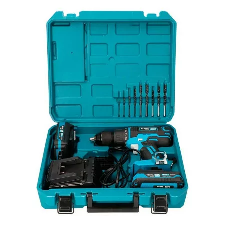 Koma Tools Pro Series Percussion Drill - Hammer Drill / Screwdriver Kit - 20 V - 2 Batteries 2.0 A - Charger