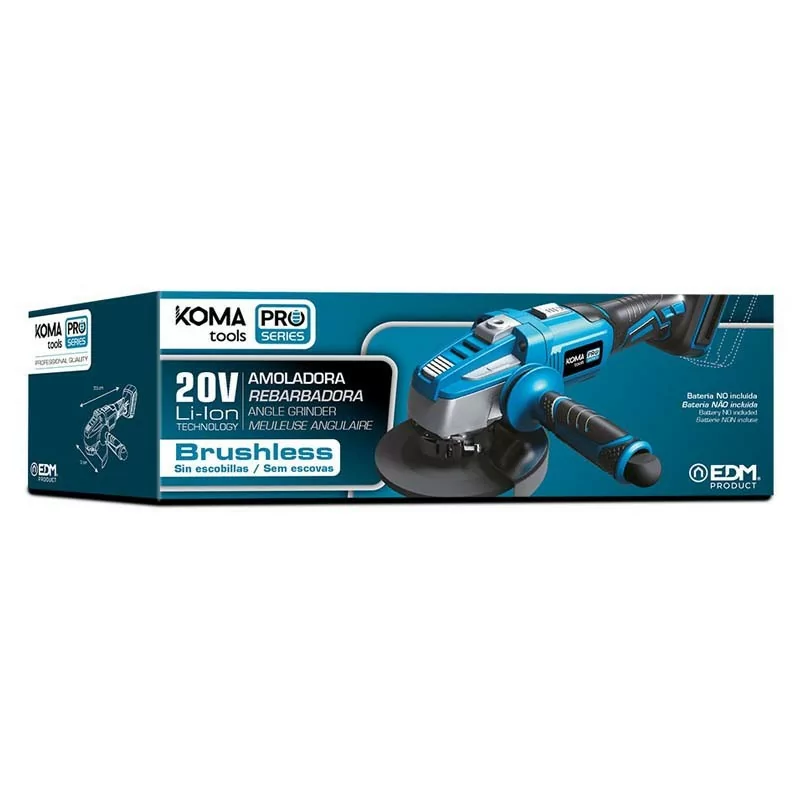 Amoladora Koma Tools Pro Series - 20V - Sin Escovas - 37,5 x 12 cm