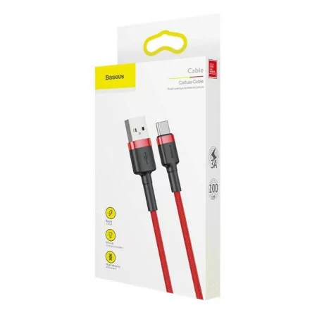 Baseus Cafule Cable - USB-A 2.0 / USB-C - 1 m - Red - CATKLF-B09