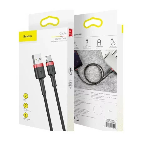 Baseus Cafule Cable - USB-A 2.0 / USB-C - 1 m - Red - CATKLF-B09