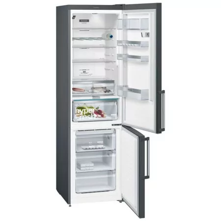 Siemens iQ500 Combi Refrigerator - 366L - Black Stainless Steel - KG39NHXEP