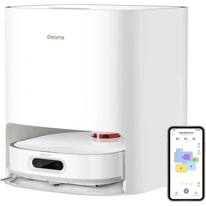 Dreame W10 Pro Robot Vacuum Cleaner - White - w/ Cleaning and Charging Station - RLS6TAC