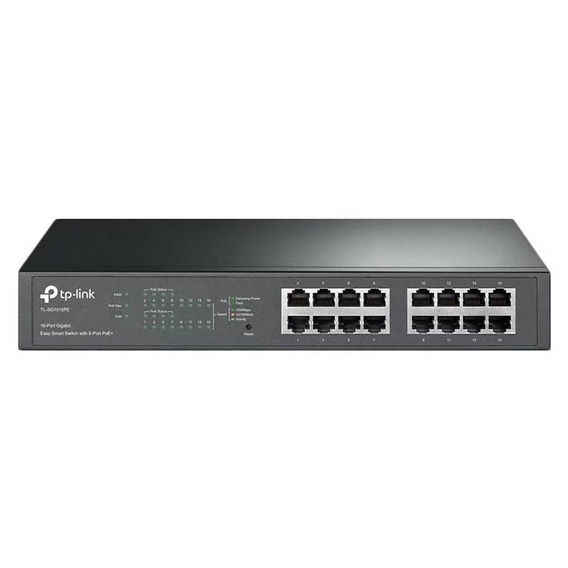 TP-Link Switch - 16 Ports - Gigabit - Smart Managed PoE + Rack Mountable - TL-SG1016PE
