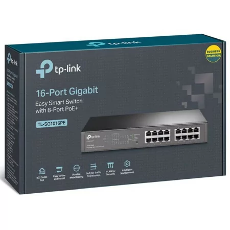 TP-Link Switch - 16 Ports - Gigabit - Smart Managed PoE + Rack Mountable - TL-SG1016PE
