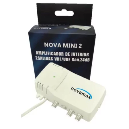 Novamax Nova Mini 2 Indoor Amplifier - 2 Outputs - UHF / VHF 24 dB - NV033035M