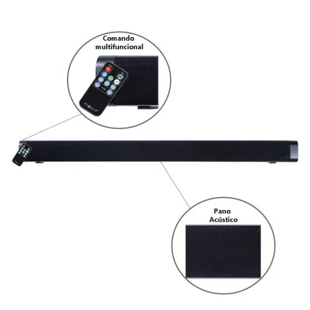Barra de Som - Home Audio Nevir - NVR-843SBBU Bluethooth - 10W|Nevir|8427155012412