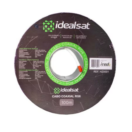 Cable Coaxial RG6 Blanco ITED - 100M - Idealsat