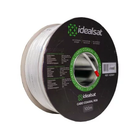 Cabo Coaxial RG6 Branco ITED - 100M - Idealsat