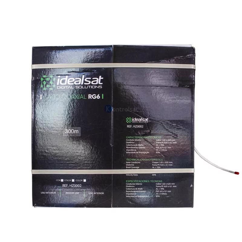 Cable Coaxial RG6 Blanco ITED - 300M - Idealsat