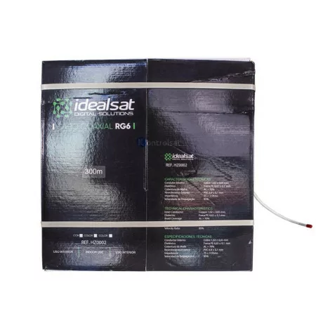 Cabo Coaxial RG6 Branco ITED - 300M - Idealsat