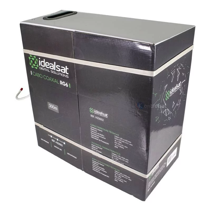 Cabo Coaxial RG6 Branco ITED - 300M - Idealsat