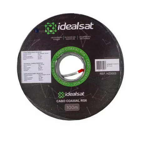 Coaxial Cable RG6 White - 100M - Idealsat