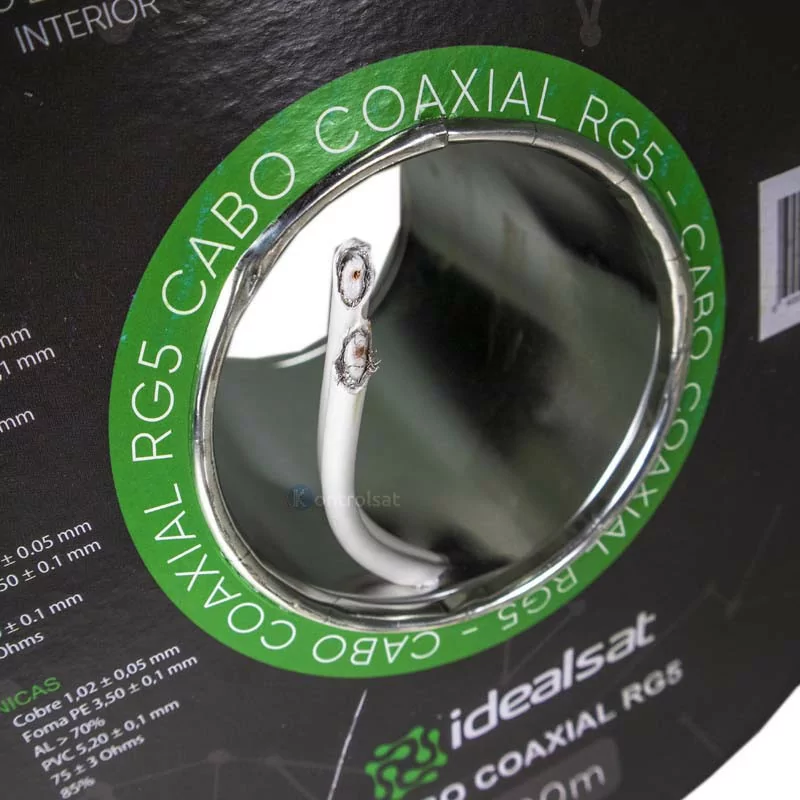 Cable Coaxial RG5 Twin Blanco - 100M - Idealsat