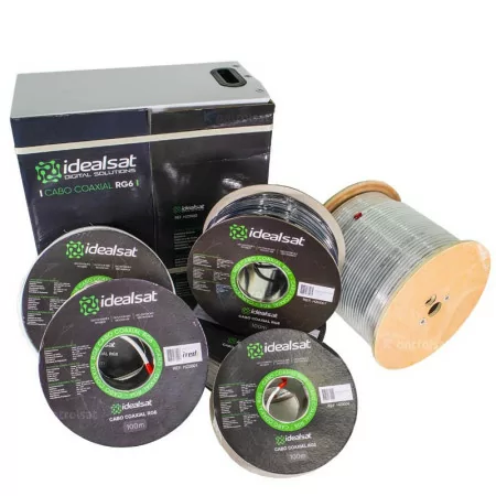 Cabo Coaxial RG5 Twin Branco - 100M - Idealsat|Idealsat|5600820380051