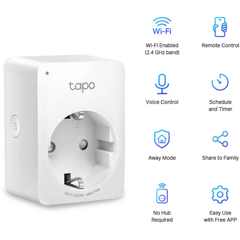 Mini Tomada Inteligente Wi-Fi com Monitorização Consumo de Energia - Tapo P110 TP-Link|Tapo|4897098682432 Mini Tomada Inteligente Wi-Fi com Monitorização Consumo de Energia - Tapo P110 TP-Link|Tapo|4897098682432