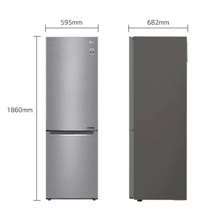 Frigorífico Combinado LG - GBB61PZJMN - 341L - (Inox/ No Frost)|LG|8806091013750