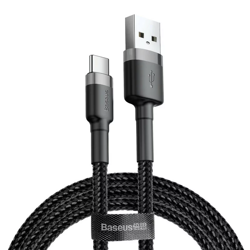 Cabo USB-A 2.0 / USB-C Baseus - 1M - Cinza/Preto|Baseus|6953156278202 Cabo USB-A 2.0 / USB-C Baseus - 1M - Cinza/Preto|Baseus|6953156278202