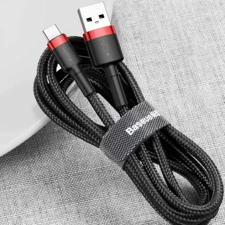Cabo USB-A 2.0 / USB-C Baseus - 1M - Vermelho/Preto
