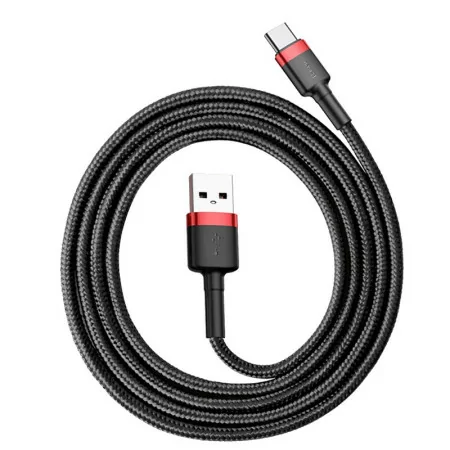Cabo USB-A 2.0 / USB-C Baseus - 1M - Vermelho/Preto