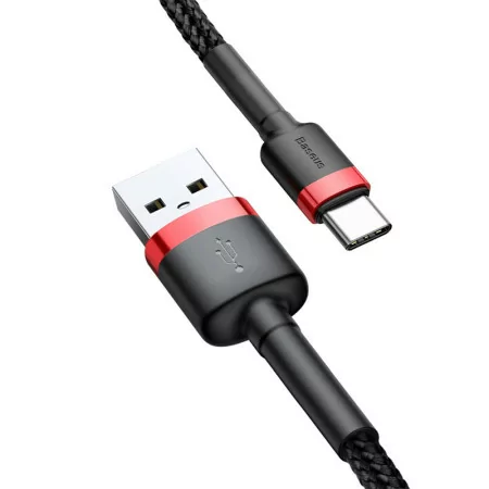 Cabo USB-A 2.0 / USB-C Baseus - 1M - Vermelho/Preto