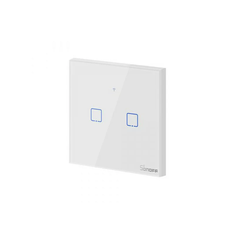 Interruptor Inteligente Wi-Fi RF Sonoff - T1EU2C-TX - 2 Zona Touch - Branco