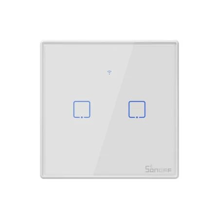 Interruptor Inteligente Wi-Fi RF Sonoff - T1EU2C-TX - 2 Zona Touch - Branco|Sonoff|6920075725315