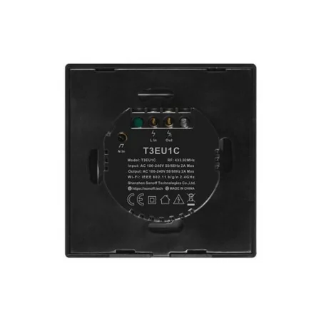 Interruptor Inteligente Wi-Fi Sonoff - T3EU1C-TX - 1 Zona Touch - Negro