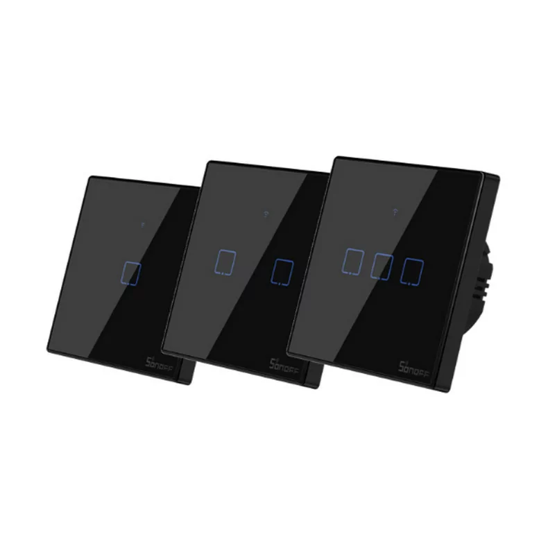 Interruptor Inteligente Wi-Fi Sonoff - T3EU1C-TX - 1 Zona Touch - Negro