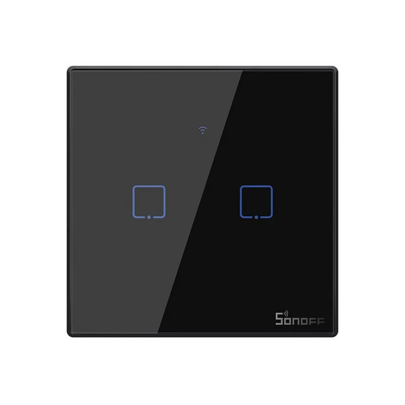 Interruptor Inteligente Wi-Fi Sonoff - T3EU2C-TX - 2 Zona Touch - Preto|Sonoff|6920075727616 Interruptor Inteligente Wi-Fi Sonoff - T3EU2C-TX - 2 Zona Touch - Preto|Sonoff|6920075727616