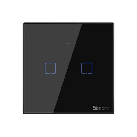 Interruptor Inteligente Wi-Fi Sonoff - T3EU2C-TX - 2 Zona Touch - Preto|Sonoff|6920075727616
