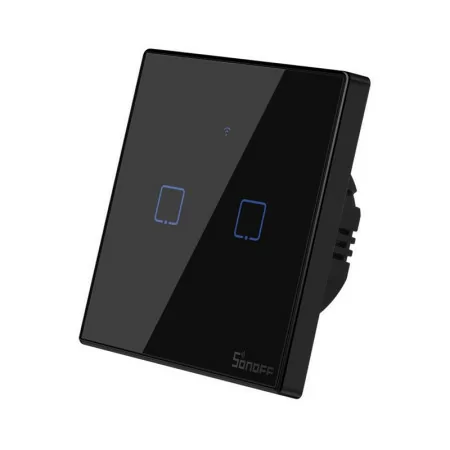 Interruptor Inteligente Wi-Fi Sonoff - T3EU2C-TX - 2 Zona Touch - Preto|Sonoff|6920075727616