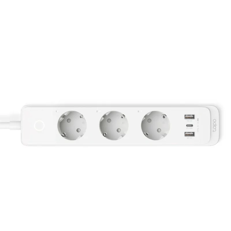 Extensão de Tomada Inteligente Tapo TP-Link - Smart Wi-Fi Power Strip 3 Tomadas Schuko 10A + USB/USB-C Branca|TP-Link|4897098683958 Extensão de Tomada Inteligente Tapo TP-Link - Smart Wi-Fi Power Strip 3 Tomadas Schuko 10A + USB/USB-C Branca|TP-Link|4897098683958