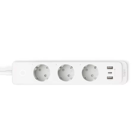 Tapo TP-Link Smart Socket Extension - Smart Wi-Fi Power Strip 3 Schuko 10A Sockets + USB/USB-C White