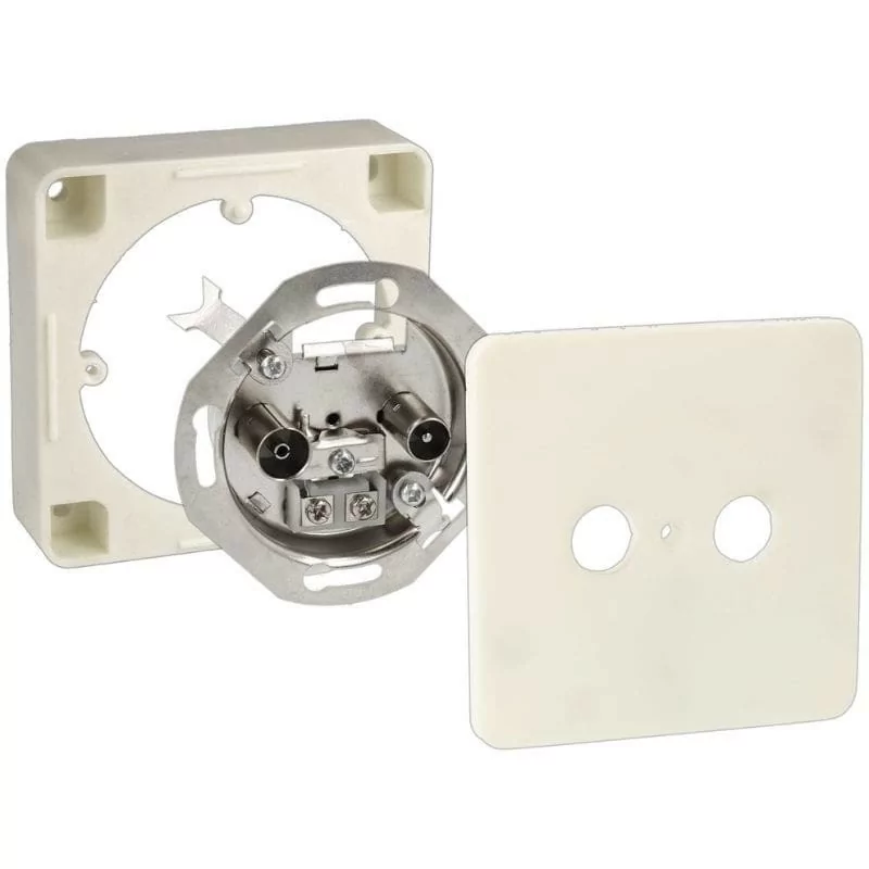 Tomada de Antena TV Parede - Conectores IEC 5-1000Mhz 75Ohm