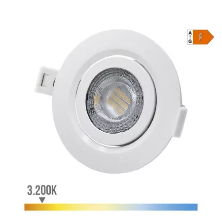 Downlight LED de Embutir 9W 806Lm RA80 Redondo Aro Blanco