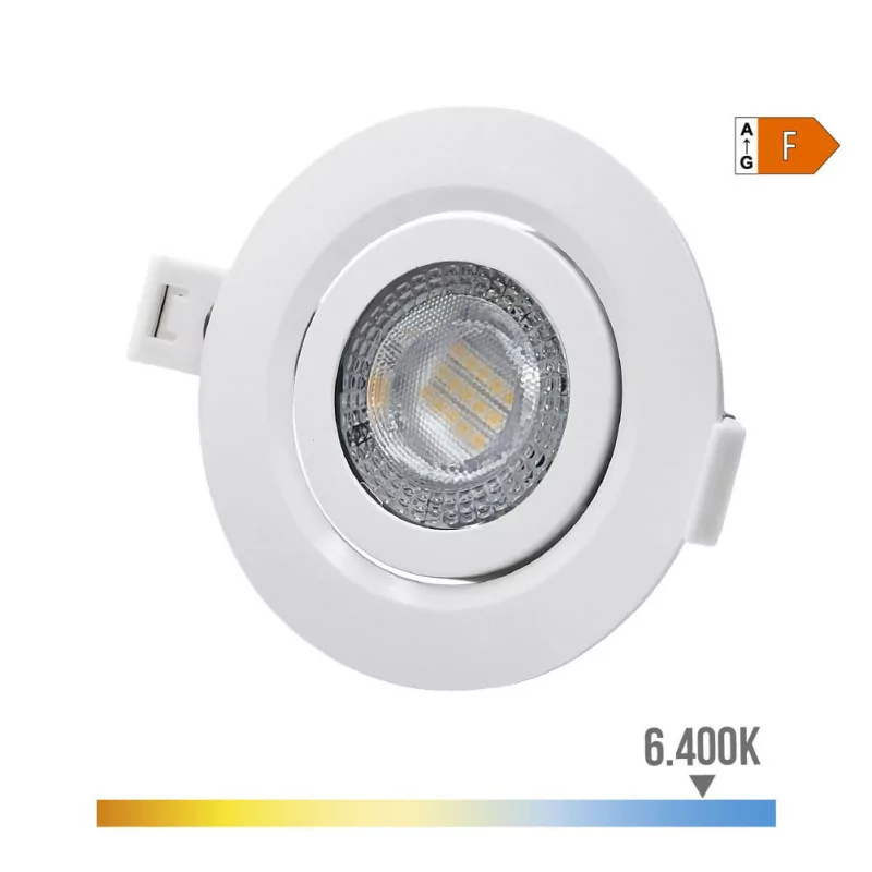 Downlight LED de Embutir 9W 806Lm RA80 6400K Redondo - Branco|EdM|8425998316476 Downlight LED de Embutir 9W 806Lm RA80 6400K Redondo - Branco|EdM|8425998316476