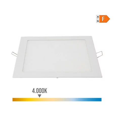 Downlight LED de Embutir Quadrado 20W - 4000K - 1500Lm - Luz Dia - Blanco