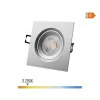 Downlight LED Quadrado de Embutir 5W - 3200K - Luz Quente - Cinza|EdM|8425998316582