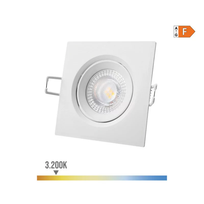 Recessed Square LED Downlight 5W - 3200K - Warm Light - White