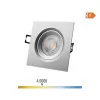 Downlight LED Quadrado de Embutir 5W - 4000K - Luz Dia - Cinza|EdM|8425998316346