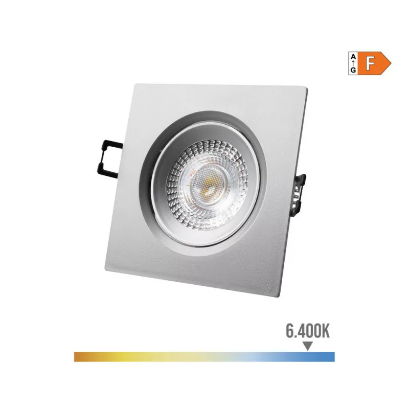 Recessed Square LED Downlight 5W - 6400K - Cold Light - Gray