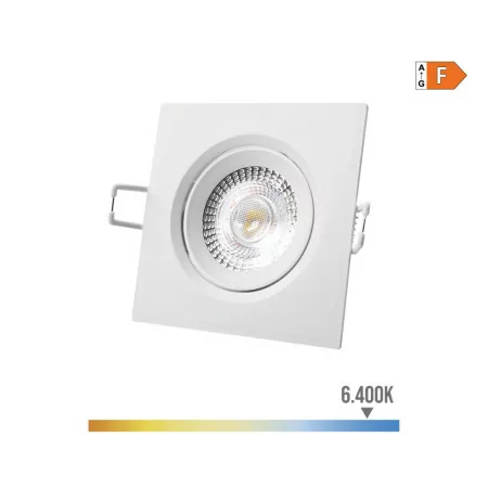 Downlight LED Quadrado de Embutir 5W - 6400K - Luz Fria - Blanco