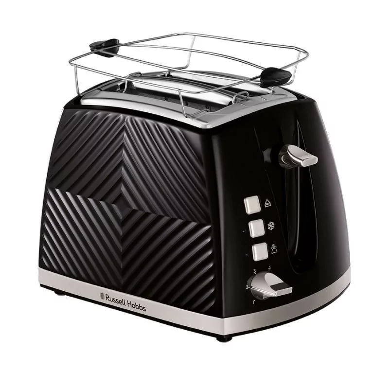 Russell Hobbs Toaster - Groove Black - 2 Slices - 26390-56