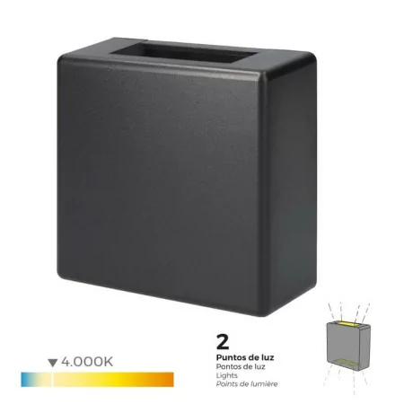 Square Wall Light LED - 3W - IP65 - 85Lm - 4000k Daylight