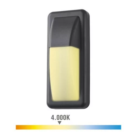 6W Rectangular LED Wall Light - IP65 - 200Lm - 4000k Daylight - EDM (32153)