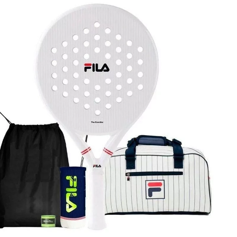 Pack Fila - The Exordior c/ Raquete, Saco, Garrafa Bolas Premium - Branco||4053274321988 Pack Fila - The Exordior c/ Raquete, Saco, Garrafa Bolas Premium - Branco||4053274321988