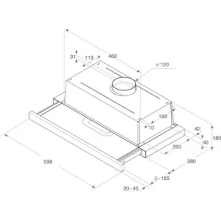 Exaustor Indesit H-461-IX-1-1 - 60cm - Inox|Indesit|8050147559314