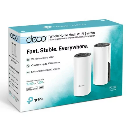 Router TP-Link - M4 AC1200 Whole-Home Mesh Dual-Band WiFi 5 Gigabit Pack-2|TP-Link|6935364085391
