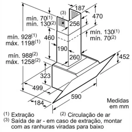 Chaminé Bosch - 60cm - Vidro Preto|Bosch|4242005172931
